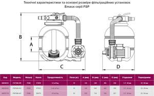 Фільтраційна установка Emaux FSP300-ST33 4 м3/год