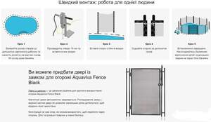 Огорожа для басейну Aquaviva Fence Black (4.55x1.22 м)